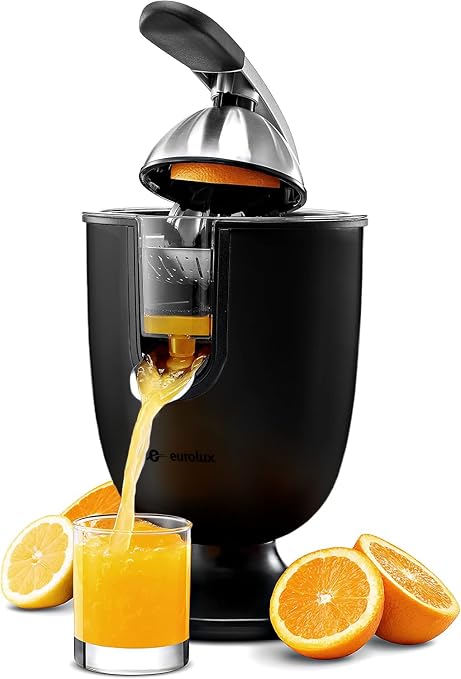 Eurolux Premium Electric Orange Juicer | Stainless Steel Citrus Squeezer With New Ultra-Powerful Motor..
