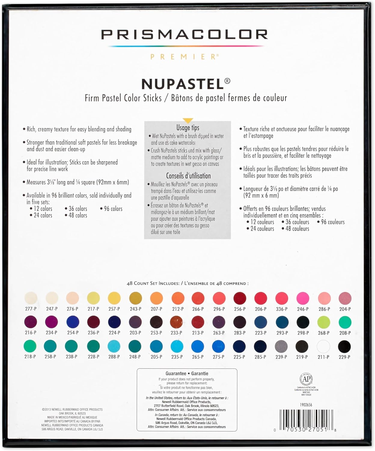 Prismacolor Premier Nupastel Firm Pastel Color Sticks, Adult Coloring, 48 Pack