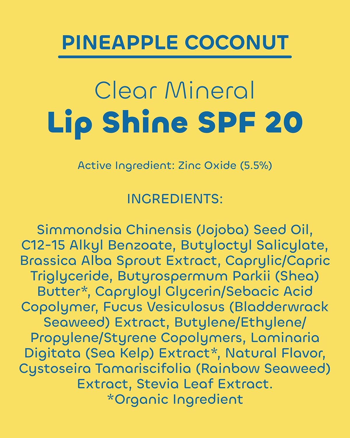 Seaweed Bath Co. Hydrating Clear Mineral Lip Shine - SPF 20 Sunscreen Zinc Oxide Lip Balm- 0.28 oz