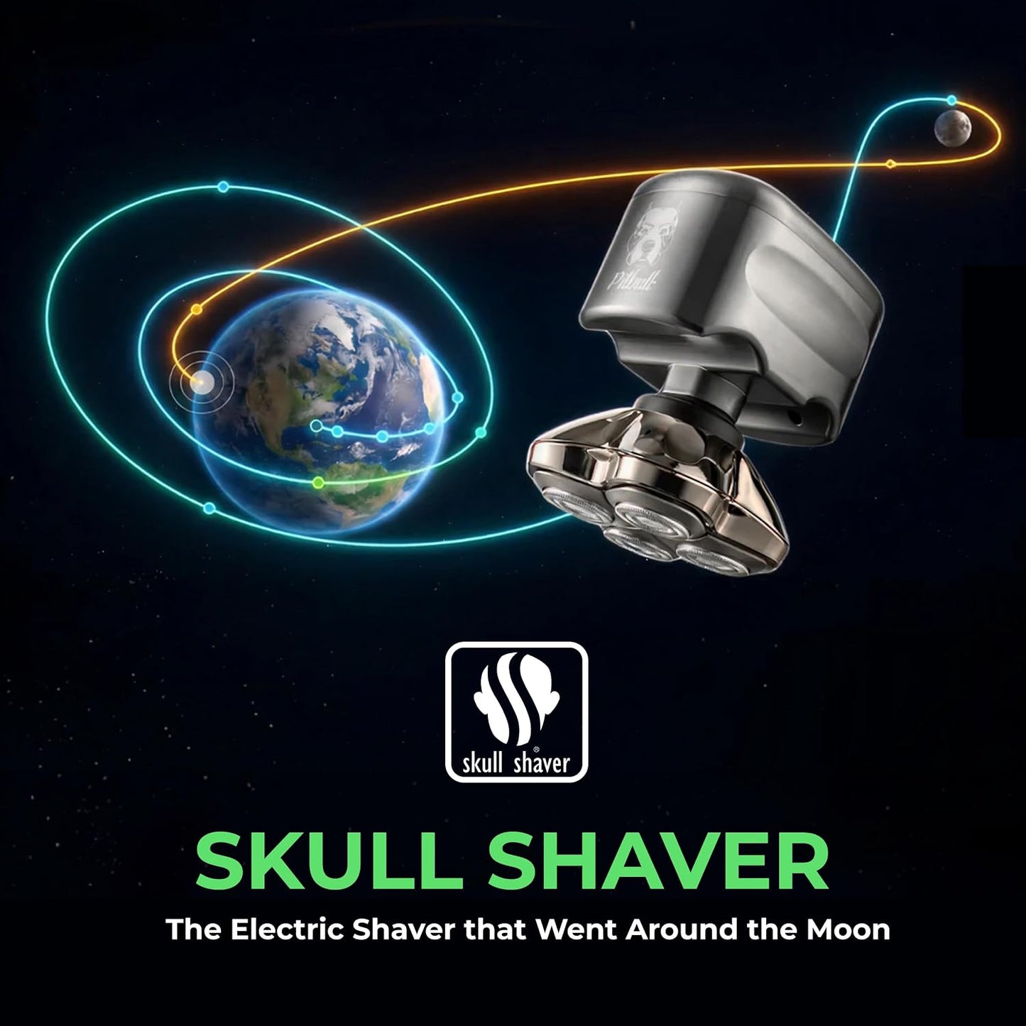 Skull Shaver Pitbull Silver PRO SX5 — Head & Face Shaver for Bald Men | Cordless Wet/Dry Rotary Razor