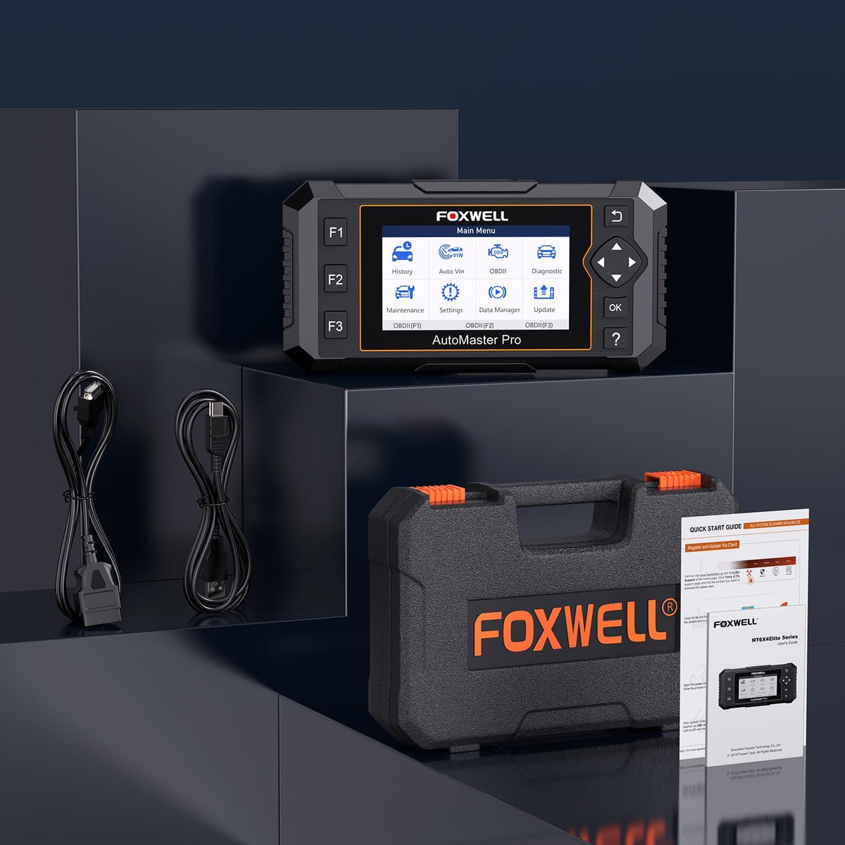 Upgrade of NT604, 2026 FOXWELL NT614 Elite OBD2 Scanner with 5 Resets (ABS Bleeding, EPB, Oil, SAS, Throttle)..