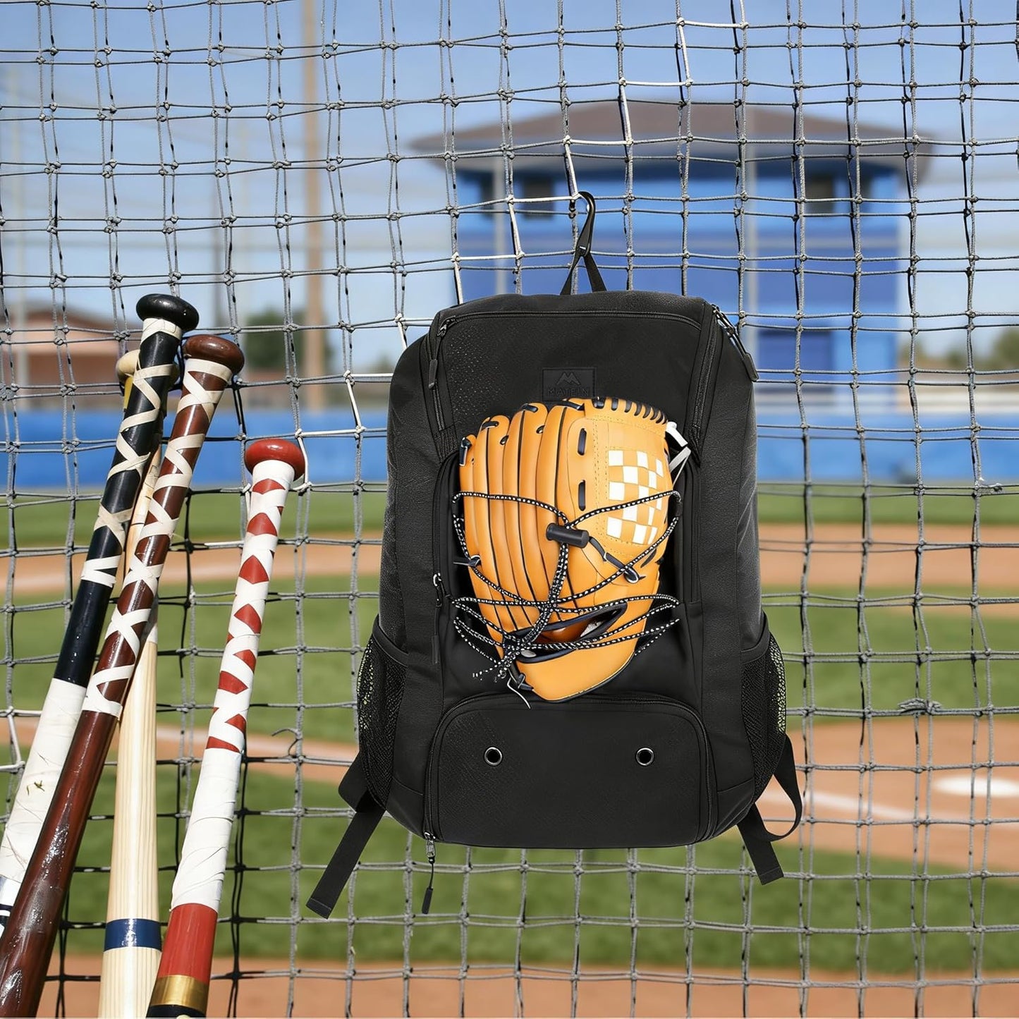 MATEIN Baseball Backpack, Softball Bat Bag with Shoes Compartment for Youth, Boys and Adult, Lightweight Baseball Bag