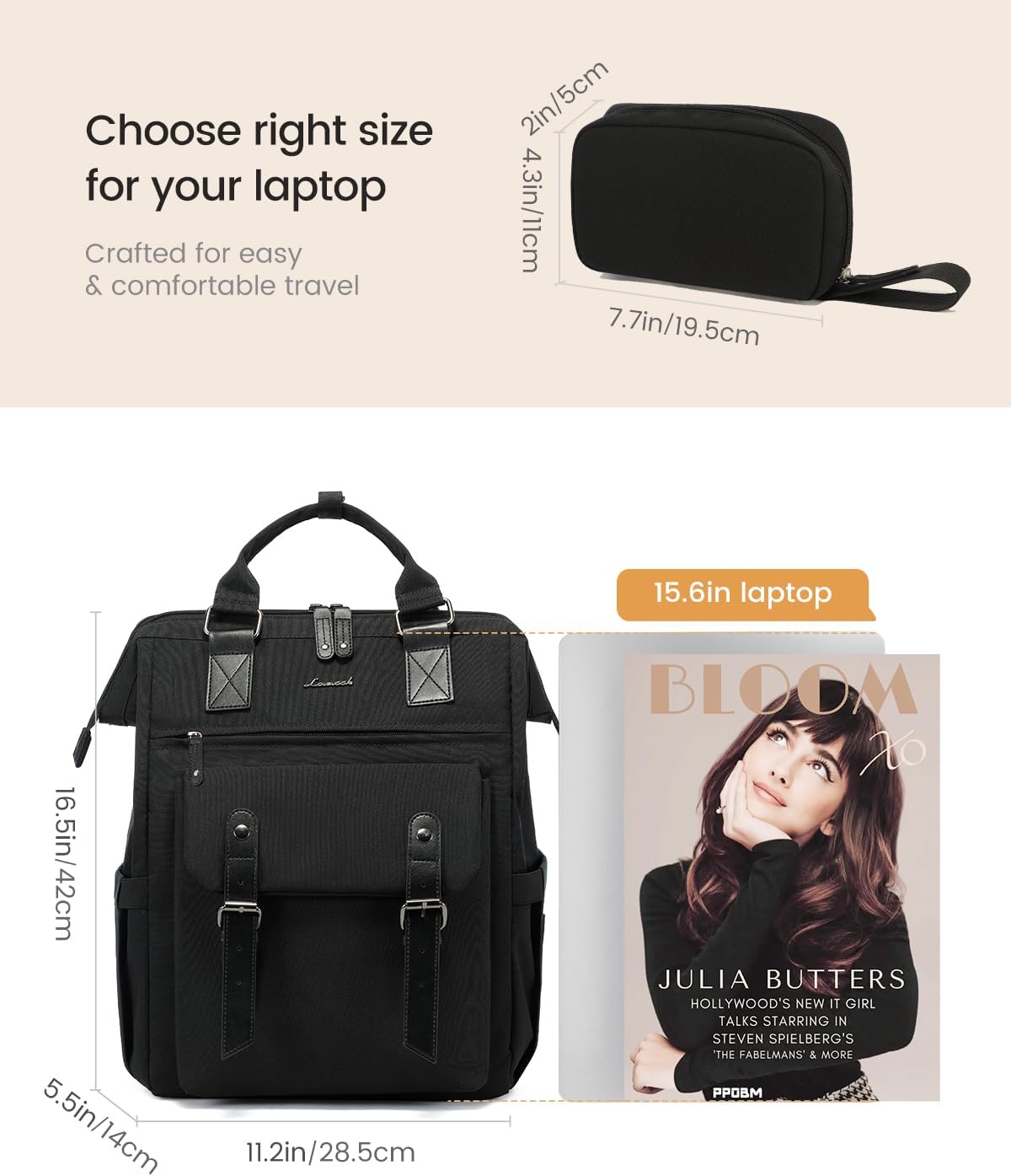 LOVEVOOK Laptop Backpack for Women; College Backpack, Teacher Work Bag, Travel Backpack Purse..