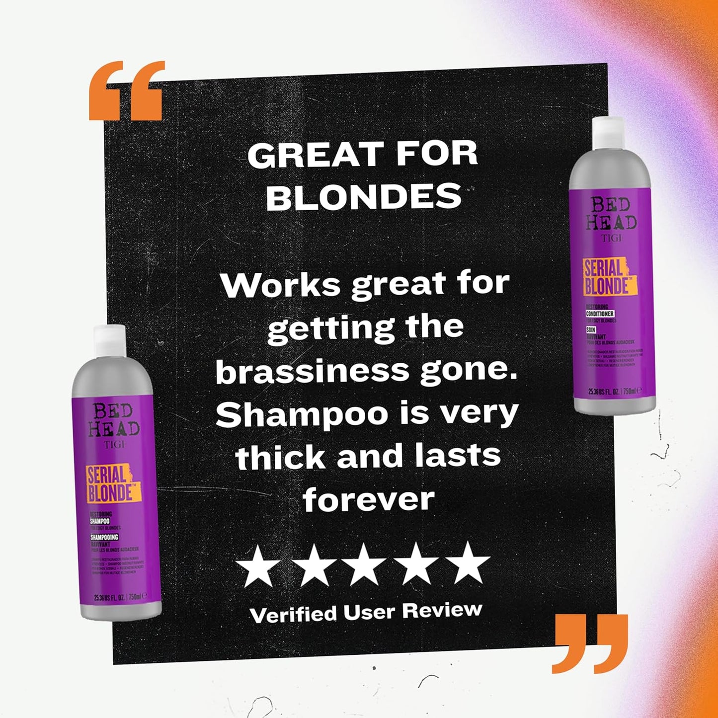TIGI Bed Head Serial Blonde Restoring Shampoo & Conditioner Set for Damaged Blonde Hair, 2 Pack