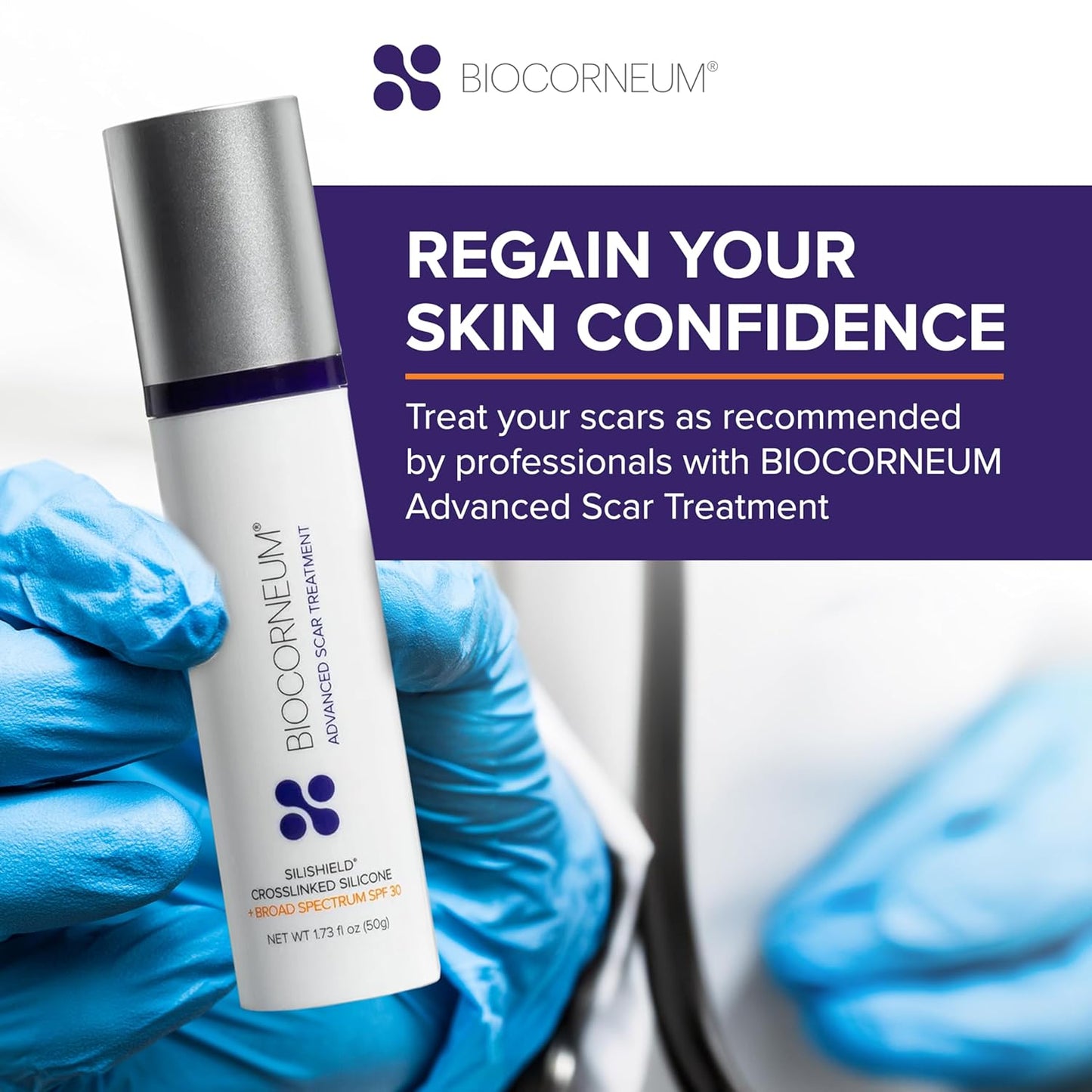Biocorneum Silicone Scar Gel with SPF 30, Fast-Drying Scar Cream, 10g | Advanced Scar Treatment with Silishield®..