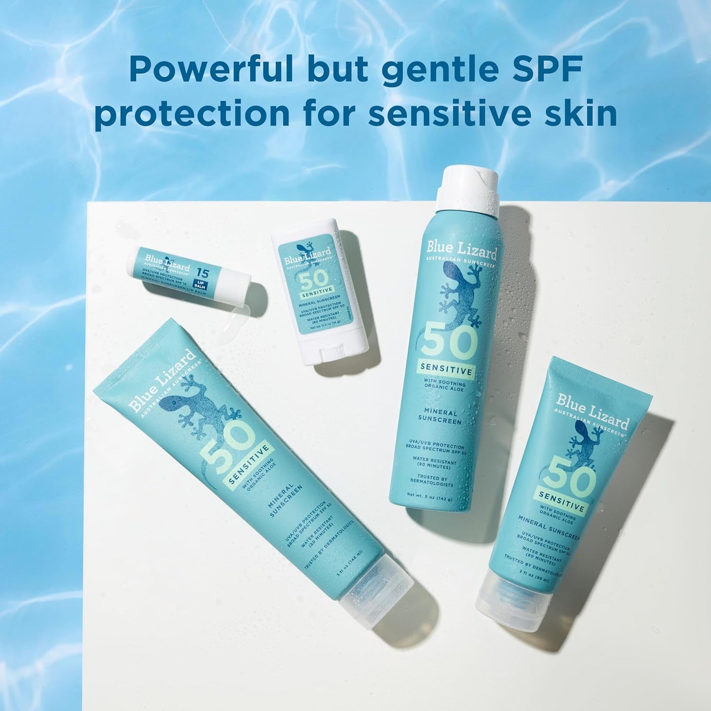 Blue Lizard Sensitive Mineral SPF 50 Spray, Dermatologist-Recommended Brand..
