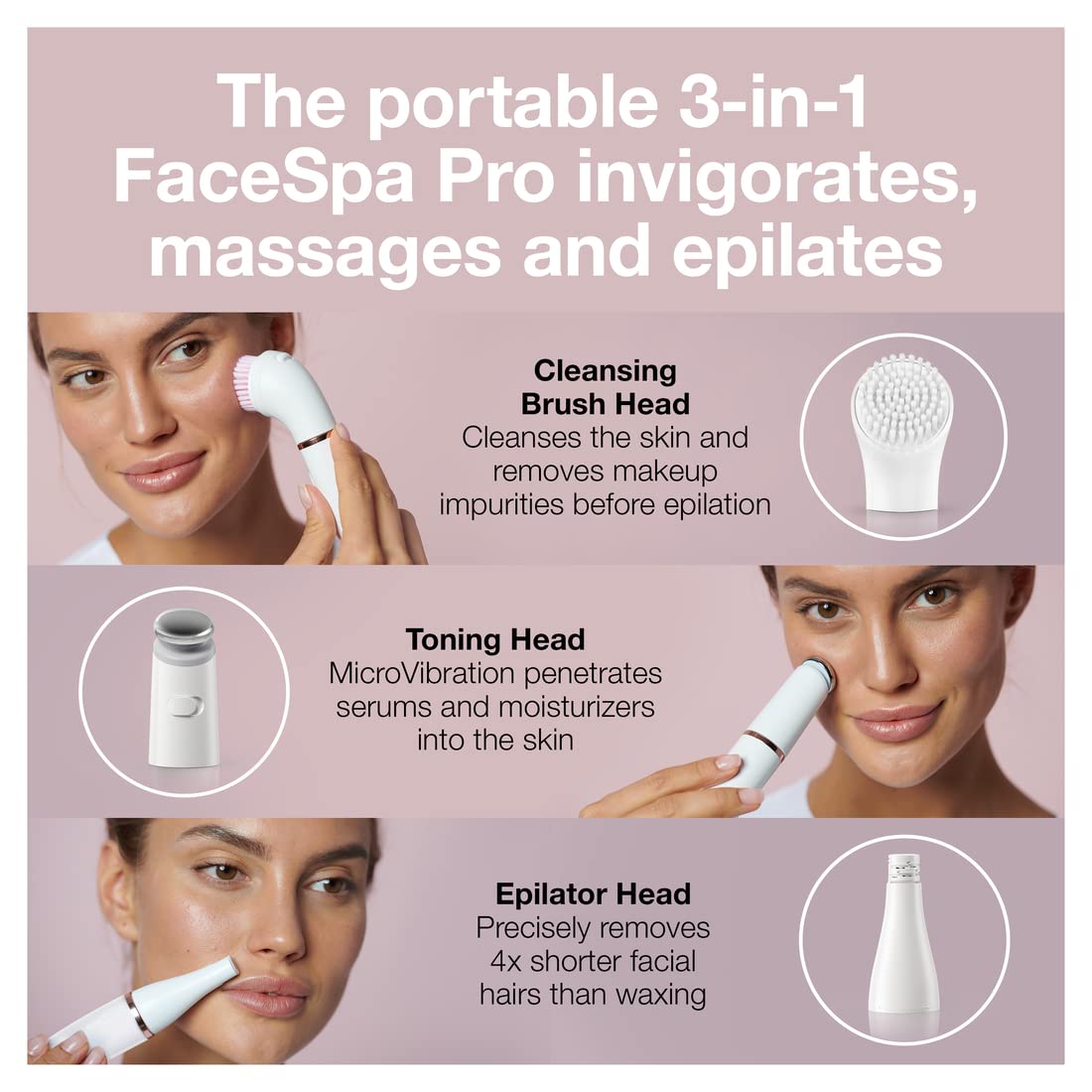 Braun Face Epilator Facespa Pro 911, Facial Hair Removal for Women, Hair Removal Device..