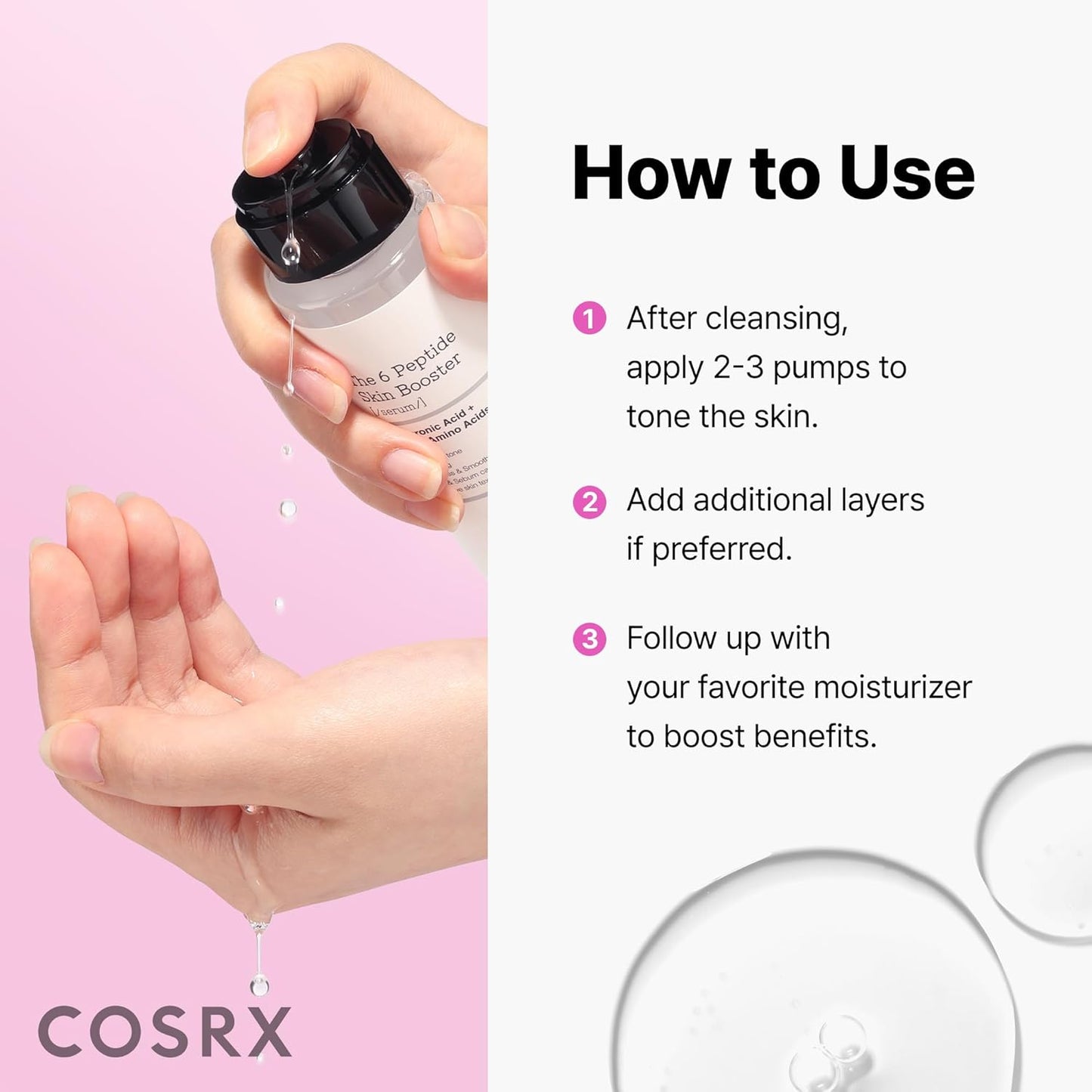 COSRX 6X Peptide Collagen Skin Booster Toner Serum for Dull & Uneven Skin, Preps Skin with Copper Peptides..