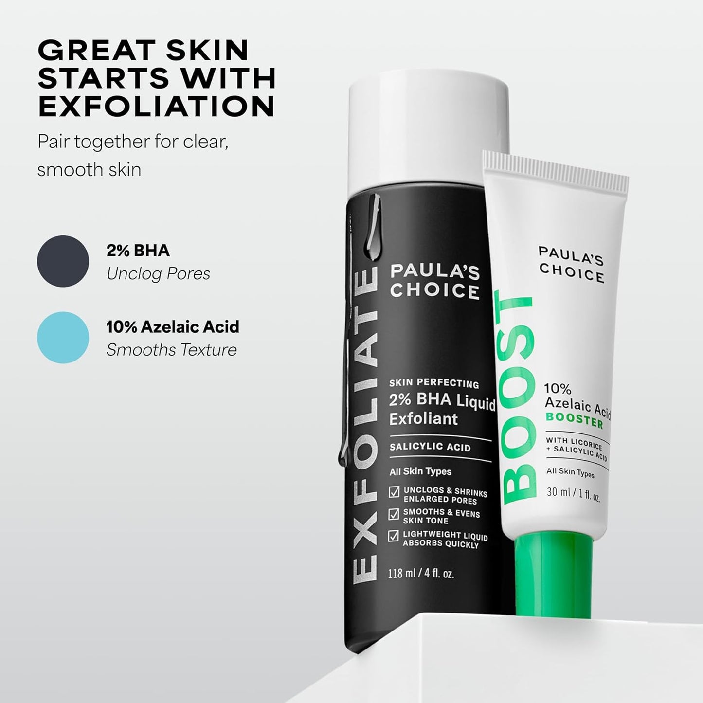 Paula's Choice BOOST 10% Azelaic Acid Booster Cream Gel Face Serum with Salicylic Acid..