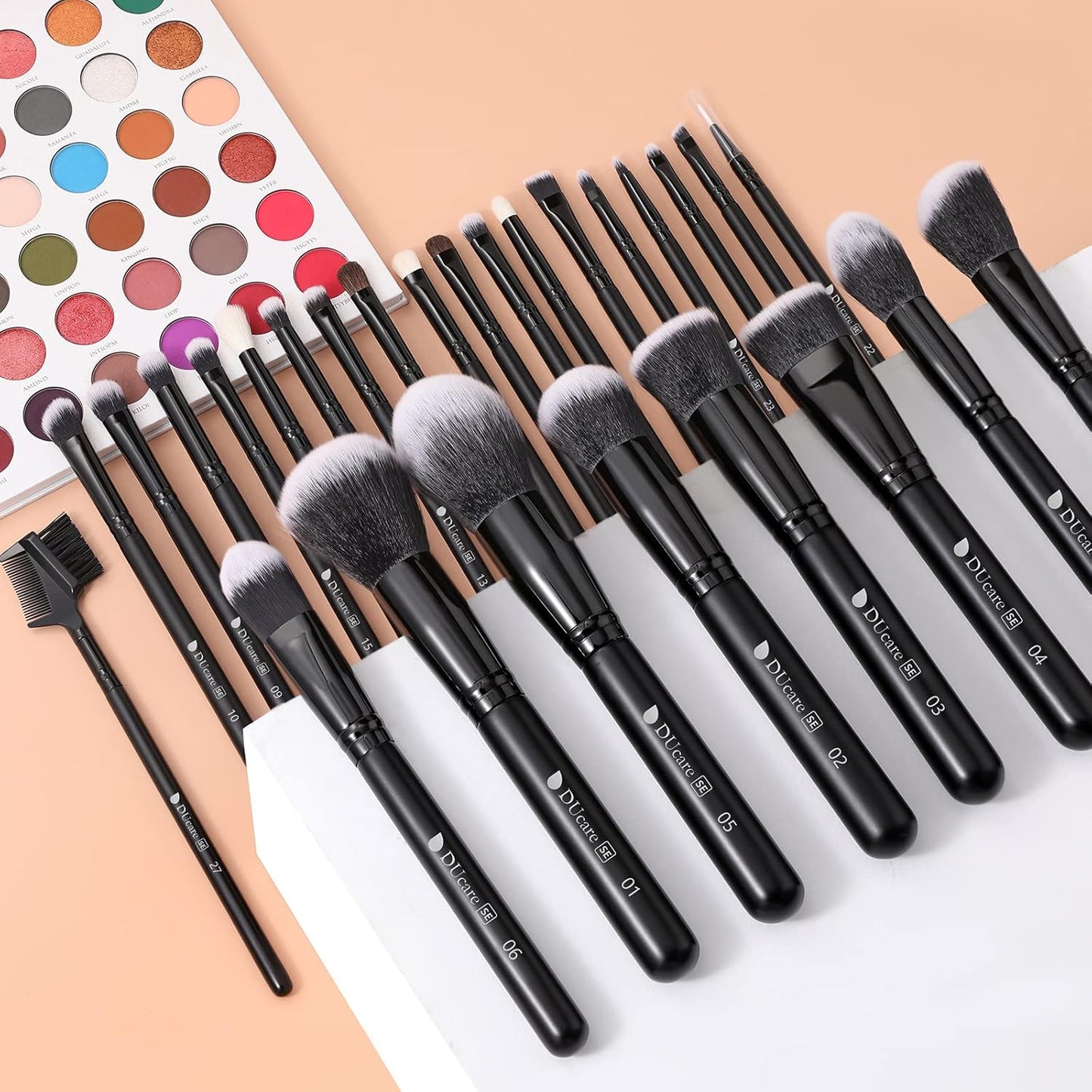 DUcare Professional Makeup Brushes Set 27Pcs | Makeup Brush Set Premium Synthetic Kabuki Foundation Blending..