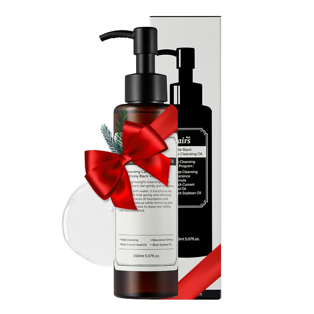 DearKlairs Gentle Black Cleansing Oil Korean Makeup Remover, 5.07 Fl Oz