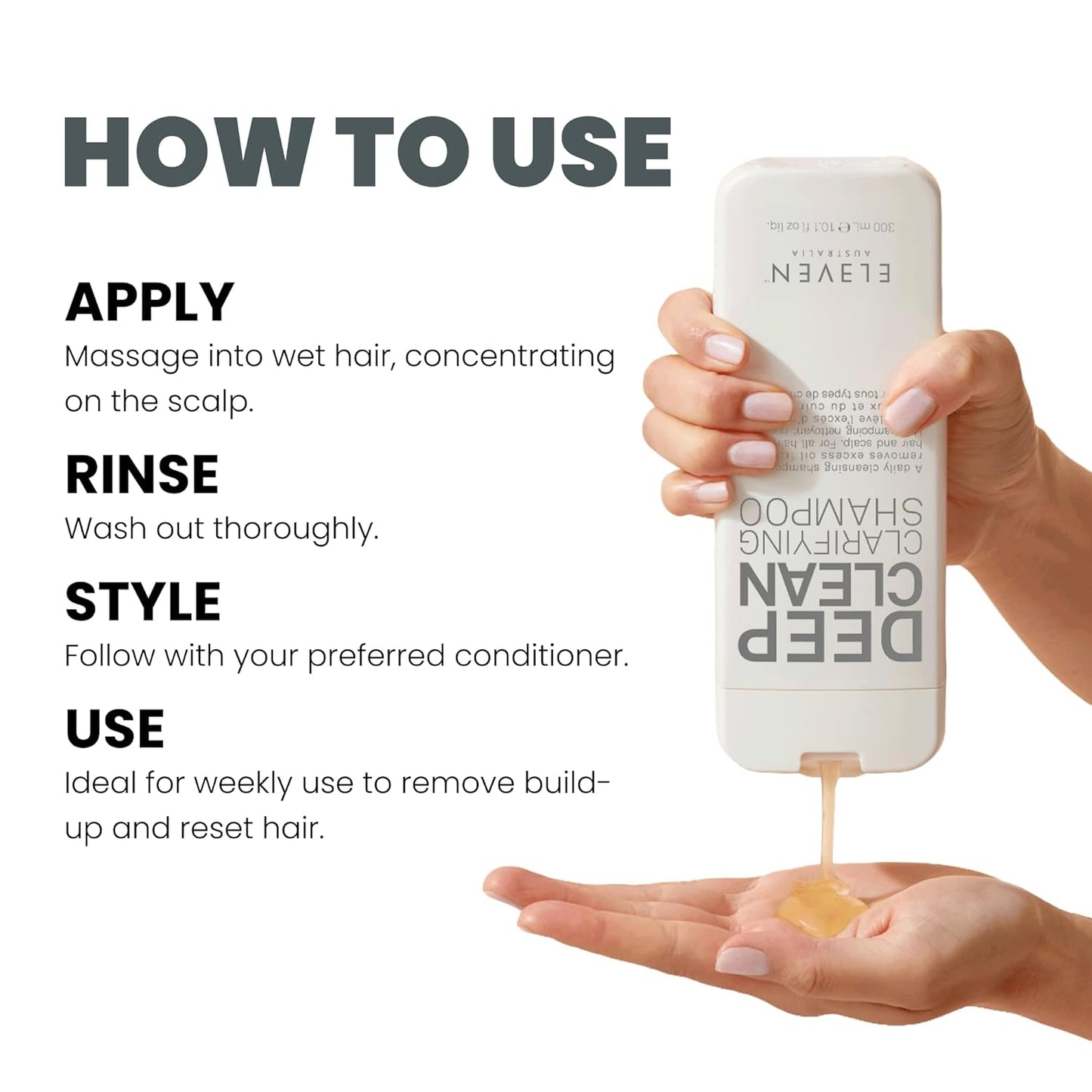 ELEVEN AUSTRALIA Deep Clean Clarifying Shampoo for Women & Men - Removes Build-Up, Detoxifies Scalp, Detox Shampoo..