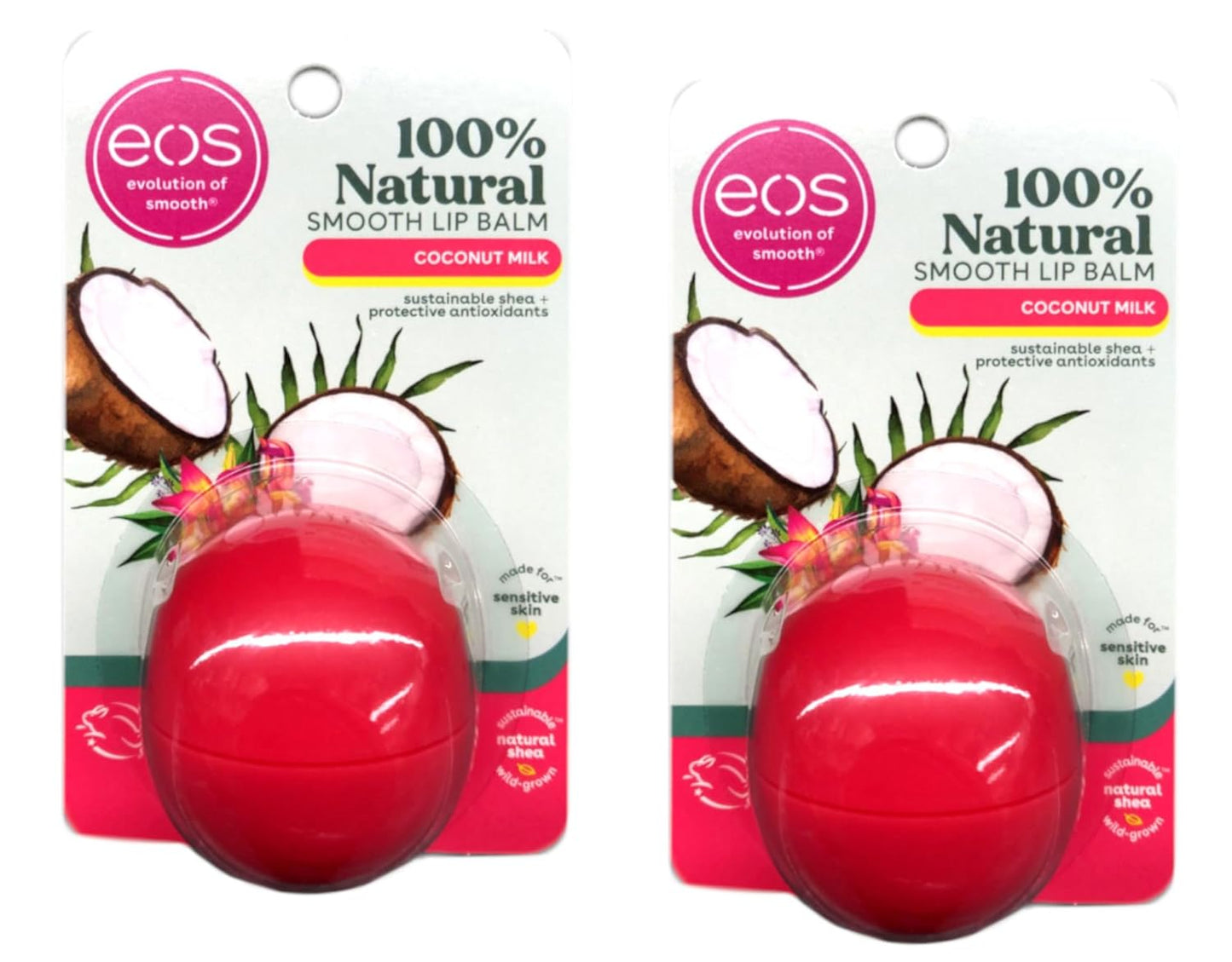EOS Super Soft Shea Lip Balm, Coconut Milk 0.25 oz (Pack of 2)