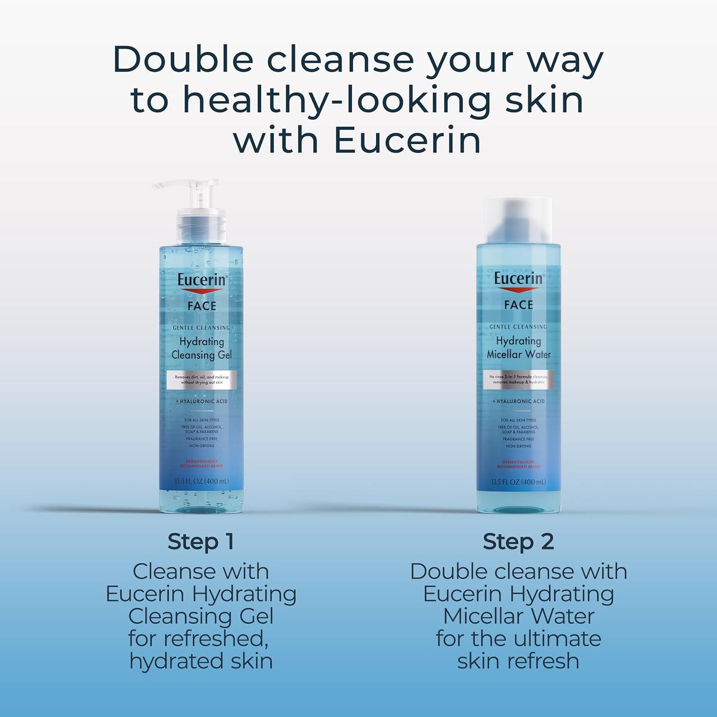 Eucerin Gentle Cleansing Hydrating Gel Cleanser, 13.5 Fl Oz Bottle