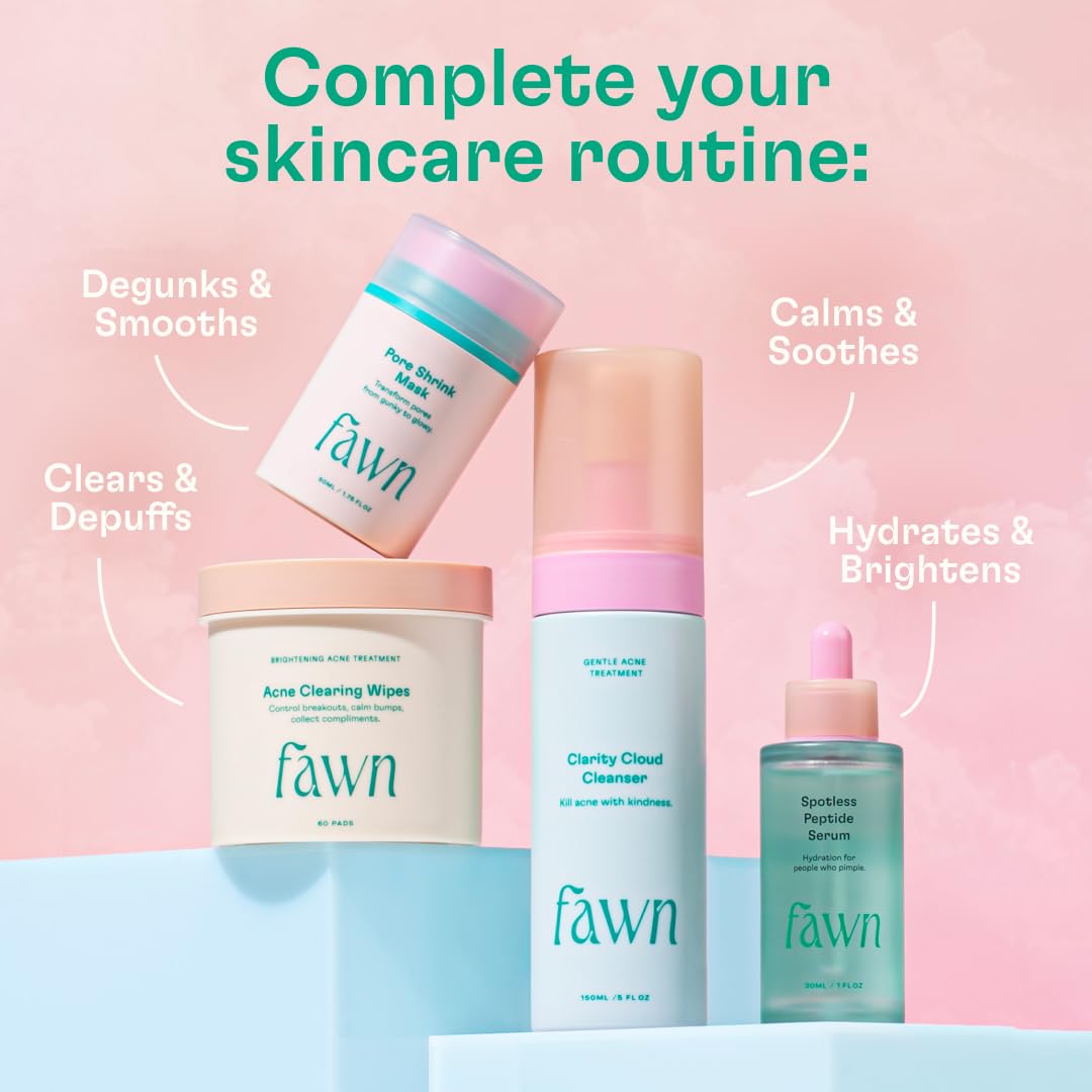 Fawn Clarity Cloud Cleanser, Facial Cleanser with Glycolic Acid and Tea Tree Oil for Teen and Young Skin..