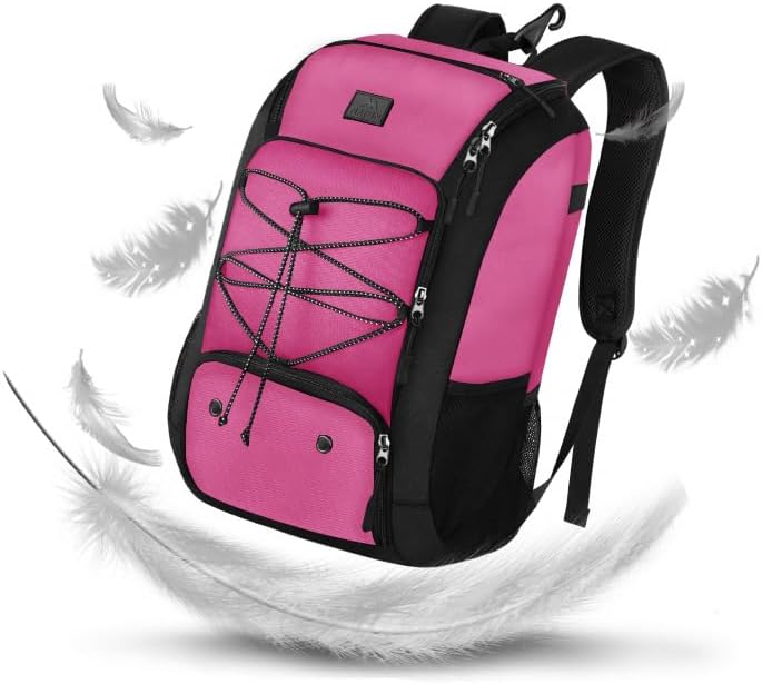 MATEIN Baseball Backpack, Softball Bat Bag with Shoes Compartment for Youth (Pink-Black)