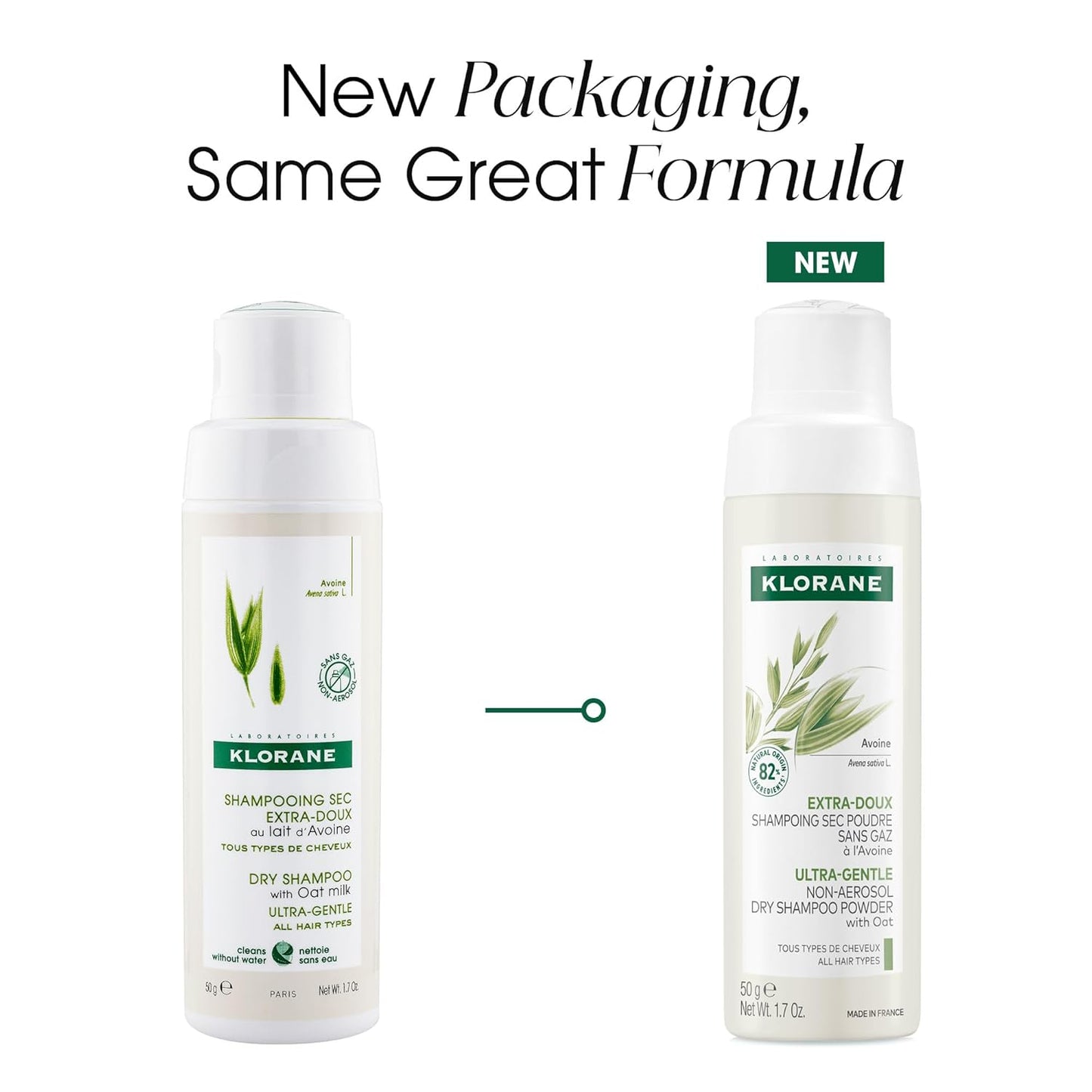 Klorane Dry Shampoo with Oat Milk - Non-Aerosol, Style - Eco-Friendly Powder