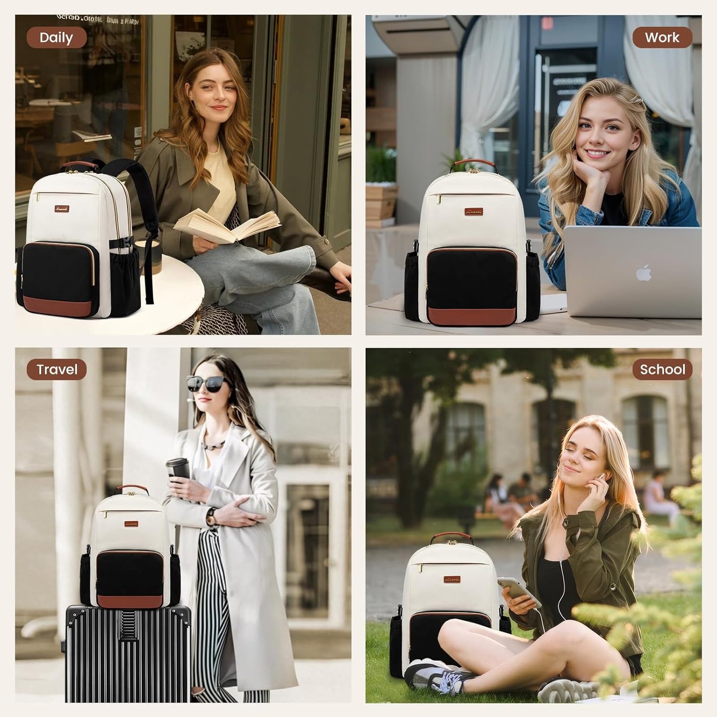 LOVEVOOK Laptop Backpack for Women with Pouch Pocket for Large Capacity Cup