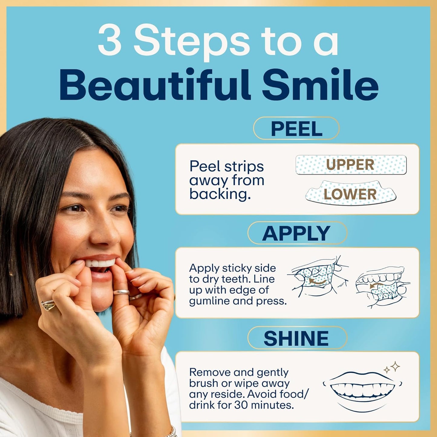 Lumineux Teeth Whitening Strips Kit - 9 Treatments (1 Month) | 9 Count