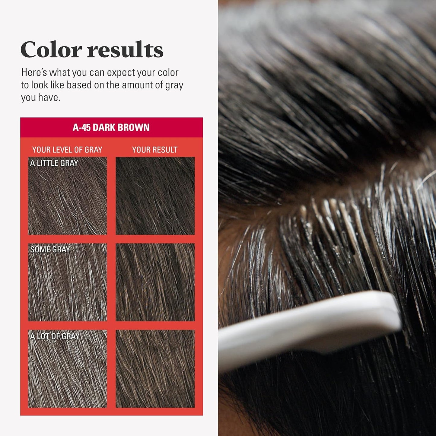 Just For Men Easy Comb-In Color Mens Hair Dye, Easy No Mix Application with Comb Applicator - Dark Brown..