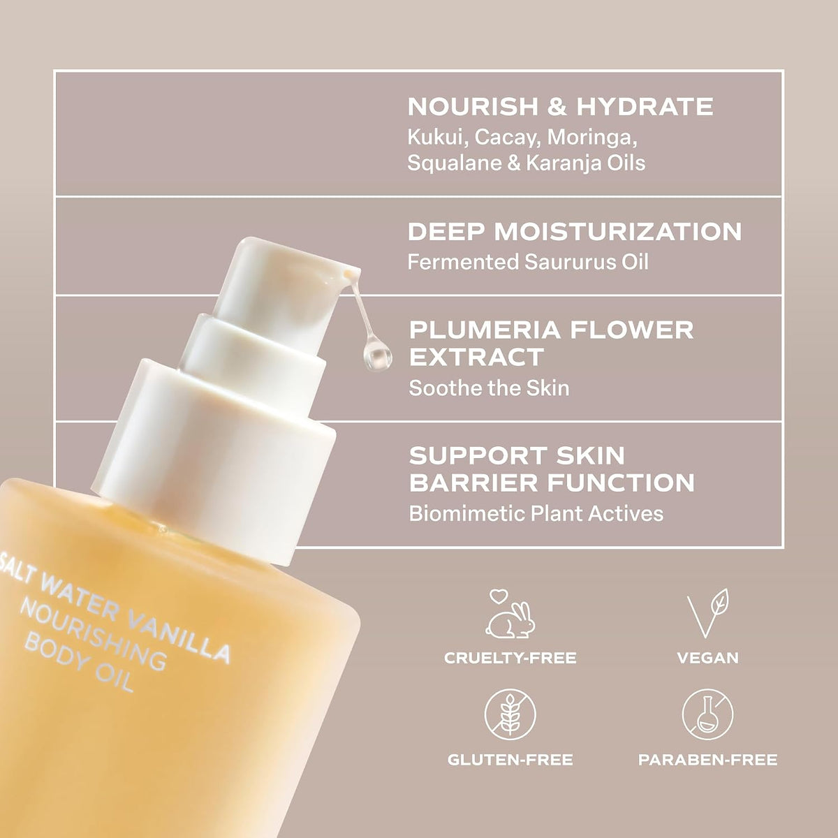 Saltair Body Oil | Jumbo Salt Water Vanilla After Shower Oil | 10 fl oz