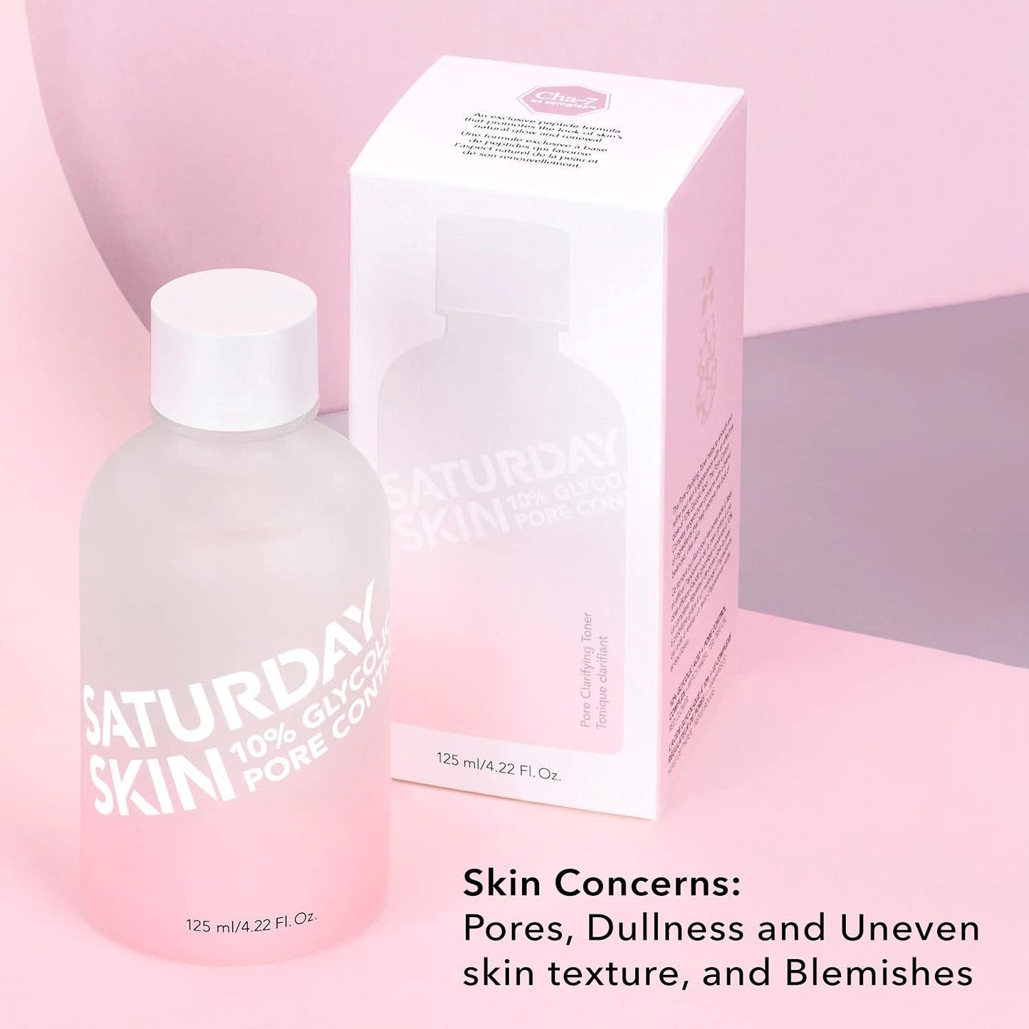 Saturday Skin Pore Clarifying Toner 10% Glycolic Acid&AHA Deep Cleansing Astringent Facial Toner