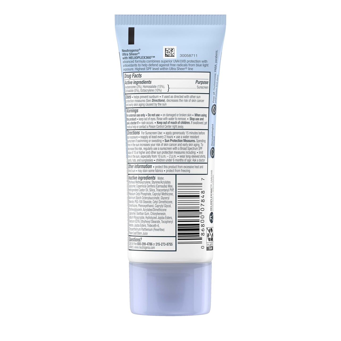 Neutrogena Ultra Sheer Dry Touch Sunscreen Lotion, Max SPF 100+, 3 fl. oz | Broad Spectrum for UVA/UVB Protection..