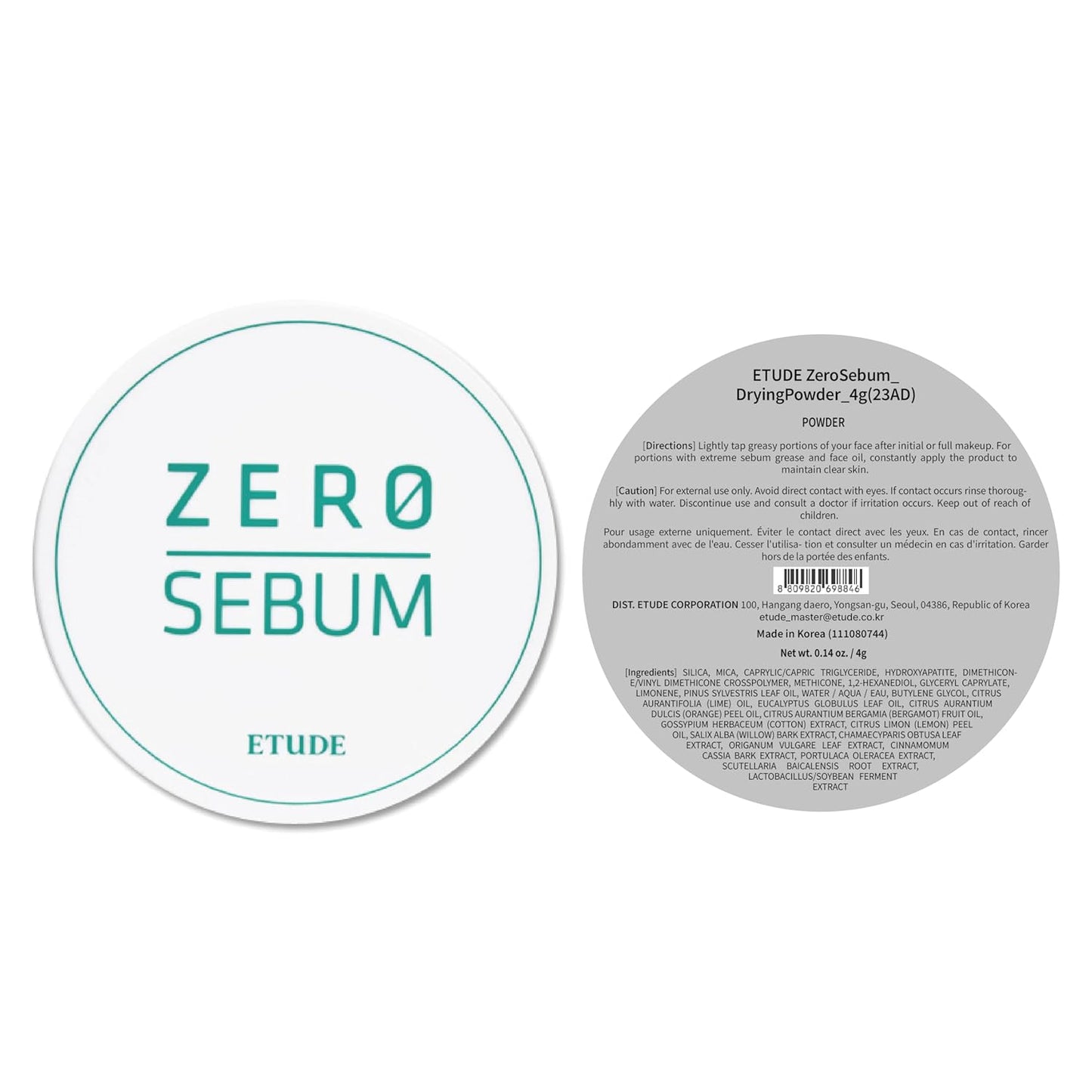 ETUDE Zero Sebum Loose Powder for Oily skin | Translucent Setting Powder with 80% Mineral..