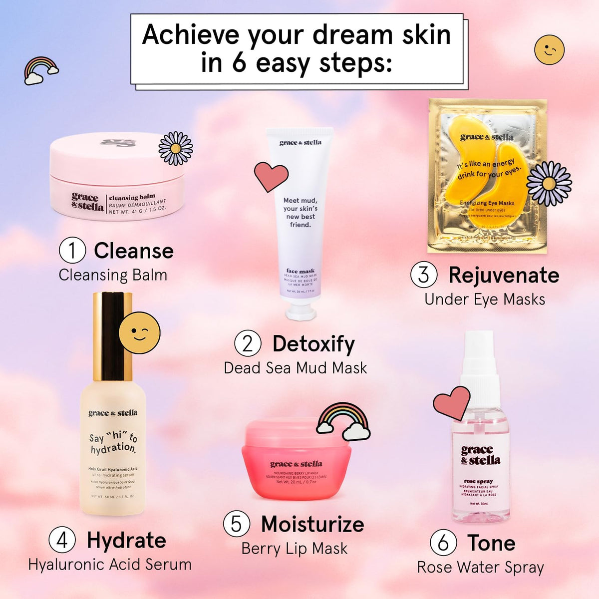 grace & stella Award Winning Skin Care Set - Gift Set for Women