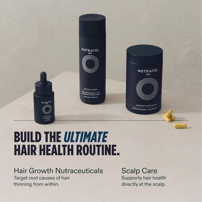 Nutrafol Men's Hair Growth Supplements, Clinically Tested for Visibly Thicker Hair and Scalp Coverage..