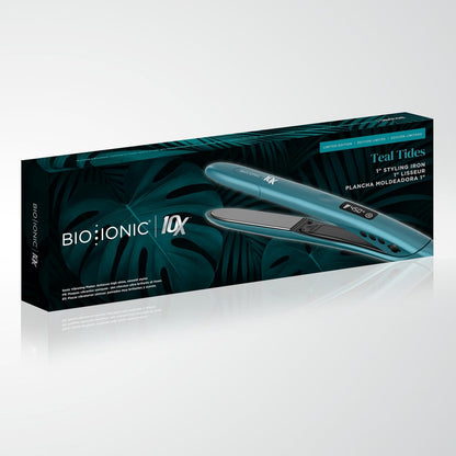 Bio Ionic 10X Styling Iron, Hair Straightener with 1" Sonic Vibrating Plates, Flat Iron with Ion Generating Mineral Complex..