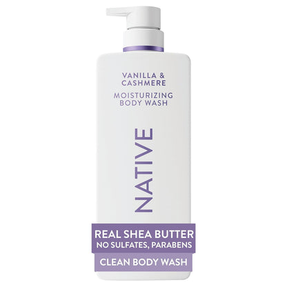 Native Moisturizing Body Wash, Clean & Gentle 24-Hour Hydration with Shea Butter, for Sensitive and Dry Skin..