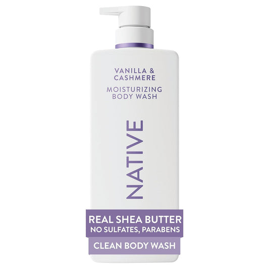 Native Moisturizing Body Wash, Clean & Gentle 24-Hour Hydration with Shea Butter, for Sensitive and Dry Skin..