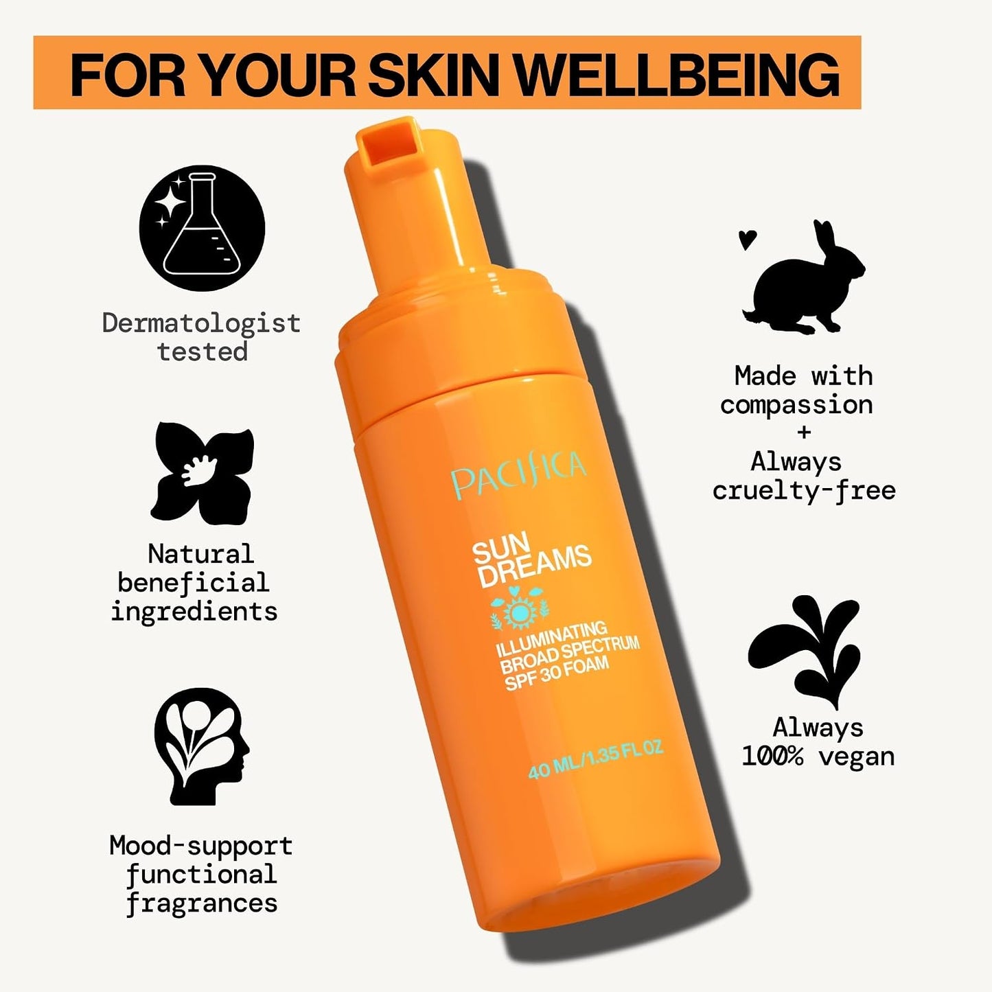 Pacifica Facial Sunscreen - Sun Dreams Illuminating SPF 30 Foam Broad Spectrum Every Day Face Lotion..