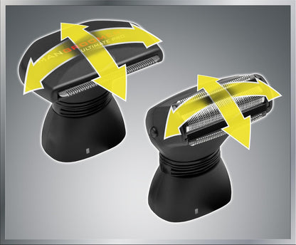 MANGROOMER Ultimate Pro Back Shaver with 2 Shock Absorber Flex Heads, Black and Red, 1 Count,& Size: 3 Piece Set