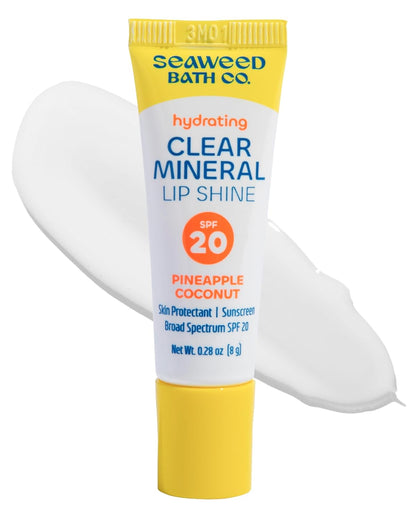 Seaweed Bath Co. Hydrating Clear Mineral Lip Shine - SPF 20 Sunscreen Zinc Oxide Lip Balm- 0.28 oz
