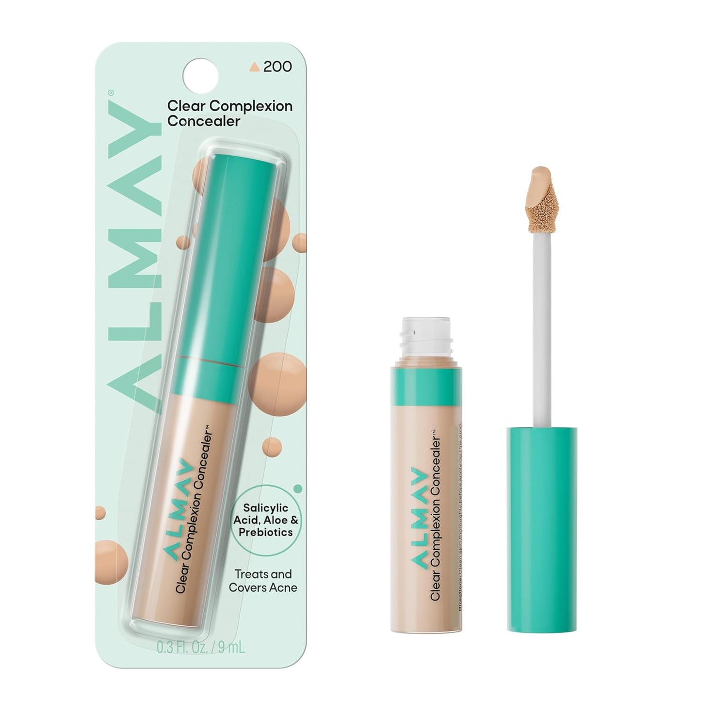 Almay Clear Complexion Concealer, 200, 0.3 fl oz | Full-coverage concealer treats acne and visibly evens skin tone over time..