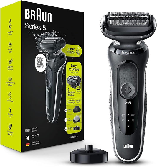 Braun Electric Razor for Men, Waterproof Foil Shaver, Series 5 5050cs, Wet & Dry Shave, with Beard Trimmer