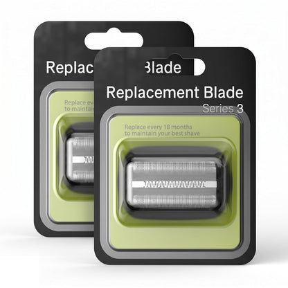 2-Pack Replacement Head for Braun Series 3 Foil &amp; Cutter Shavers, 32B Compatible Cassette, Washable