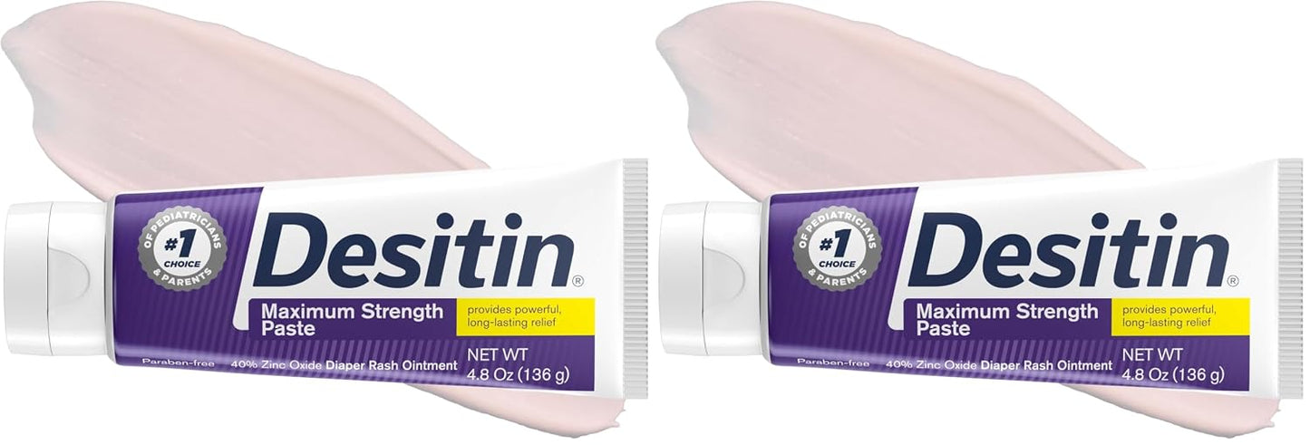 Desitin Maximum Strength Baby Diaper Rash Cream, 40% Zinc Oxide for Treatment, Relief & Prevention..