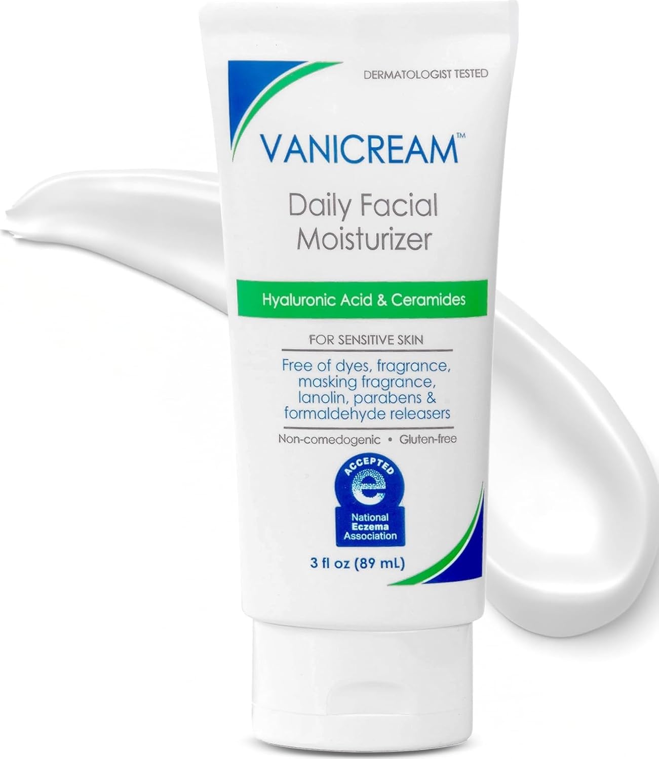 Vanicream Daily Facial Moisturizer With Ceramides and Hyaluronic Acid, 3 fl oz (Pack of 1)