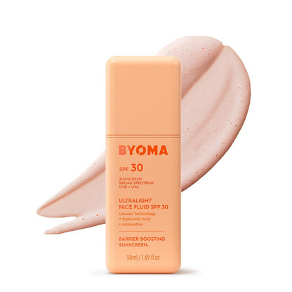BYOMA SPF 30 Face Fluid - Ultra-Lightweight Facial Sunscreen for All Skin Tones - Luminous Glow, No White Cast..