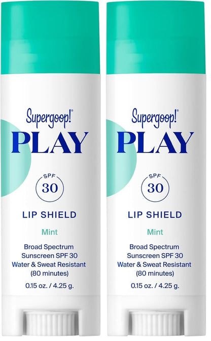 Supergoop! PLAY Lip Shield SPF 30 - Hydrating SPF Lip Balm - Moisturizing Treatment for Dry Cracked Lips,  Size - 0.15 Ounce (Pack of 2)