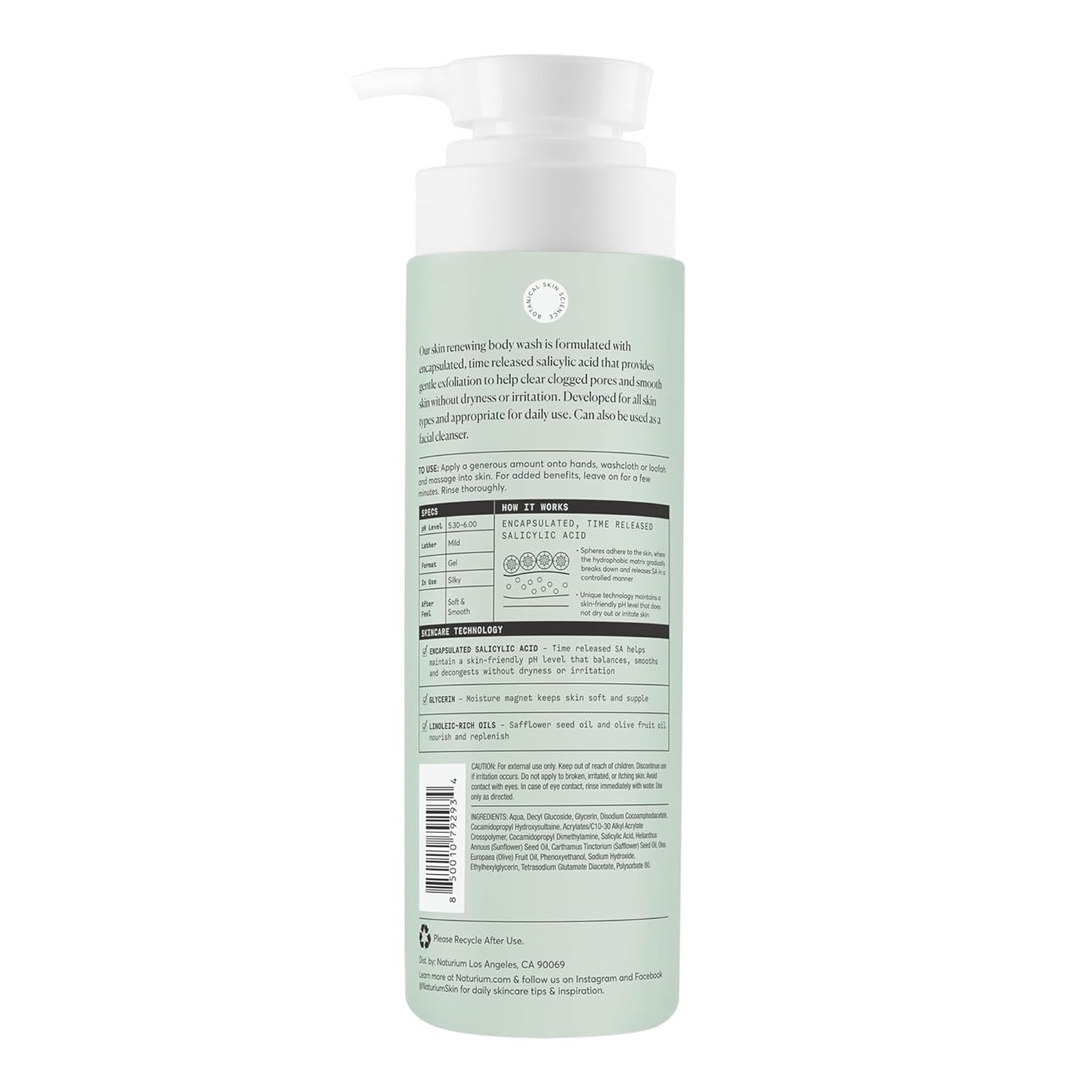 Naturium The Perfector Salicylic Acid Exfoliating Body Wash, 16.9 oz (Pack of 1), Style- The Perfector