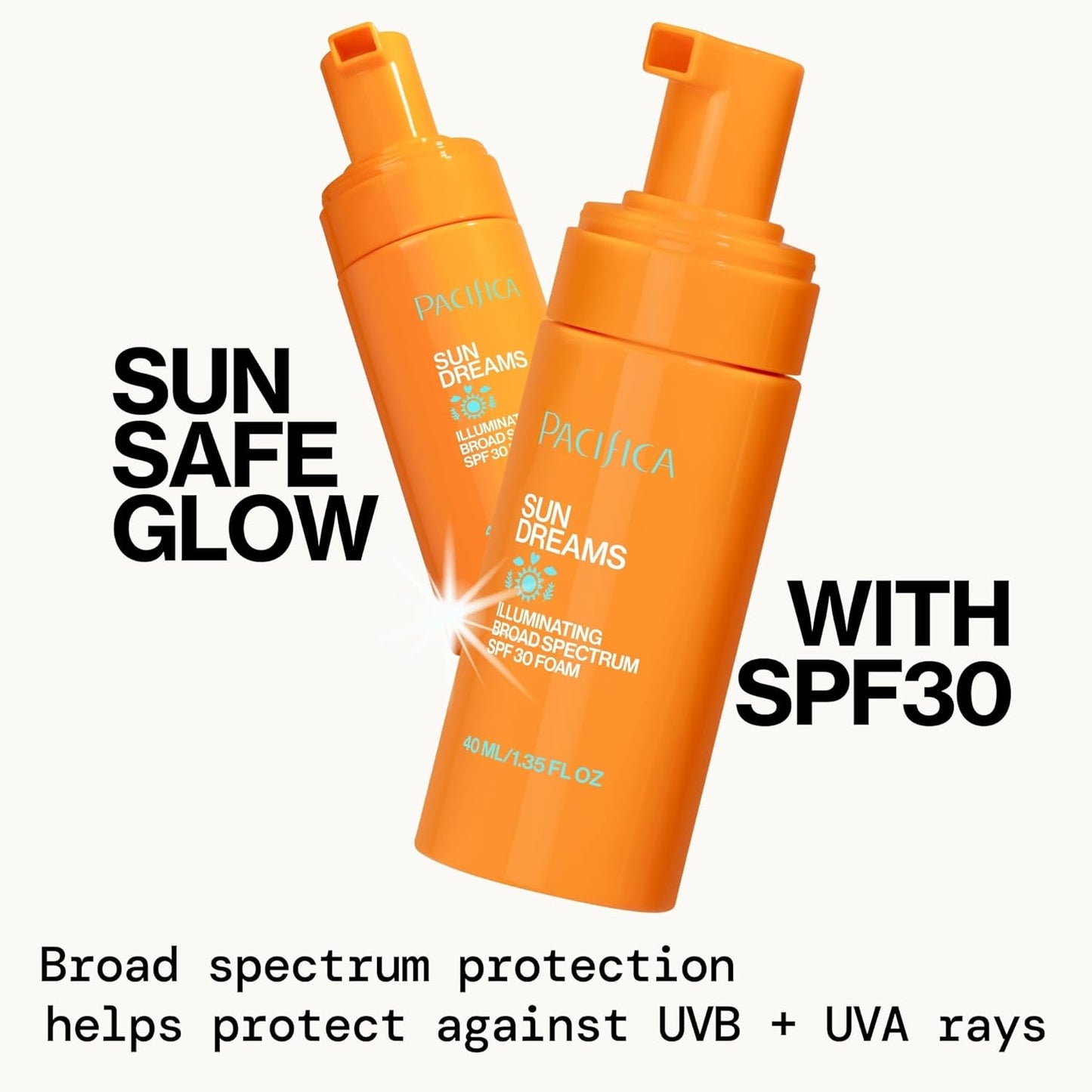 Pacifica Facial Sunscreen - Sun Dreams Illuminating SPF 30 Foam Broad Spectrum Every Day Face Lotion..