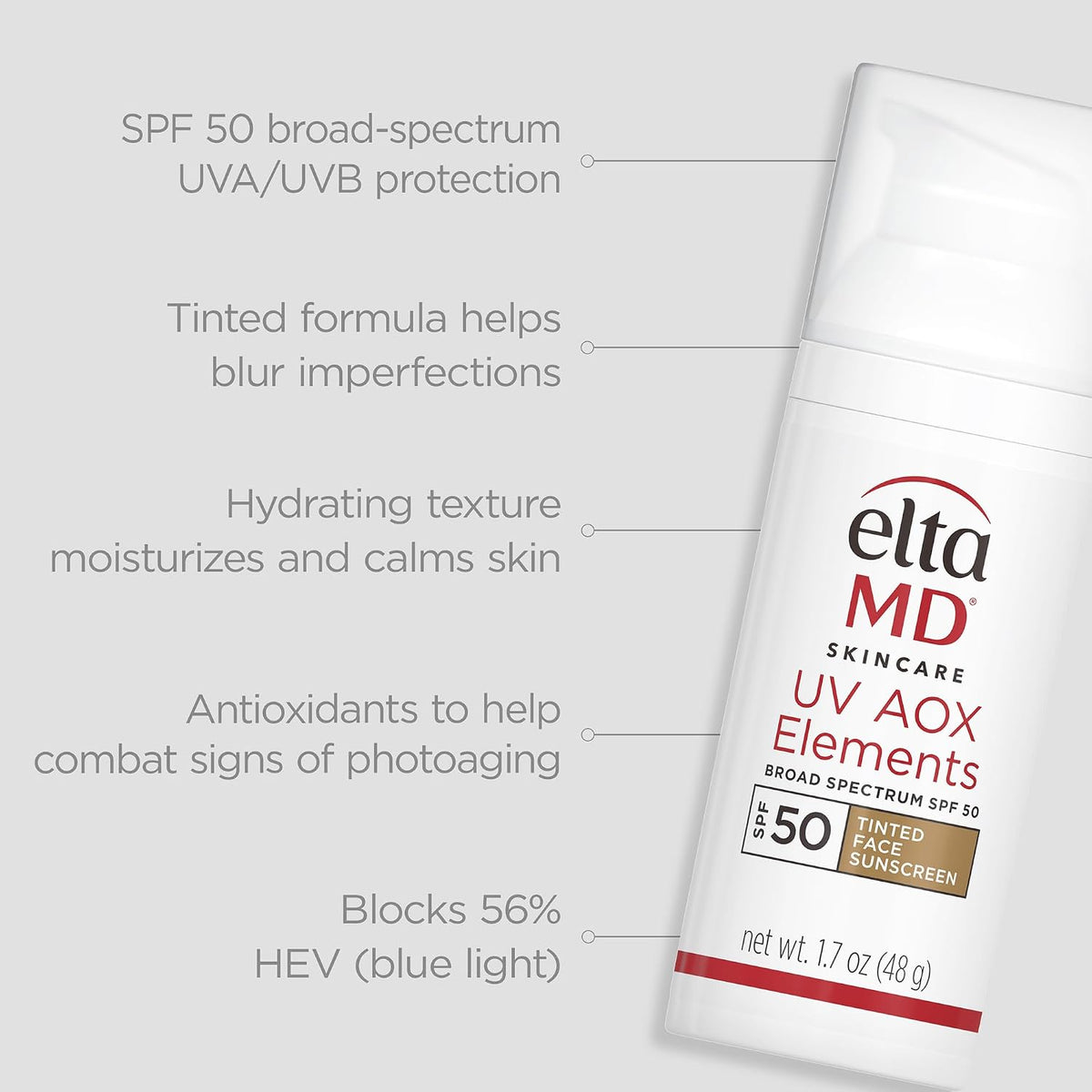 UV AOX Elements Tinted Mineral Face Sunscreen Lotion