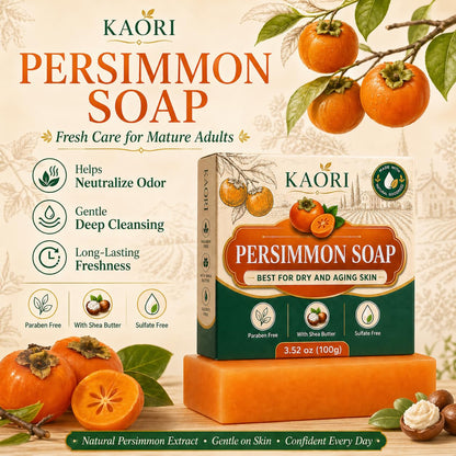 KAORI Deodorizing Persimmon Soap | Feel fresh and clean all day long | with Persimmon Extract for Men & Women (1pc)