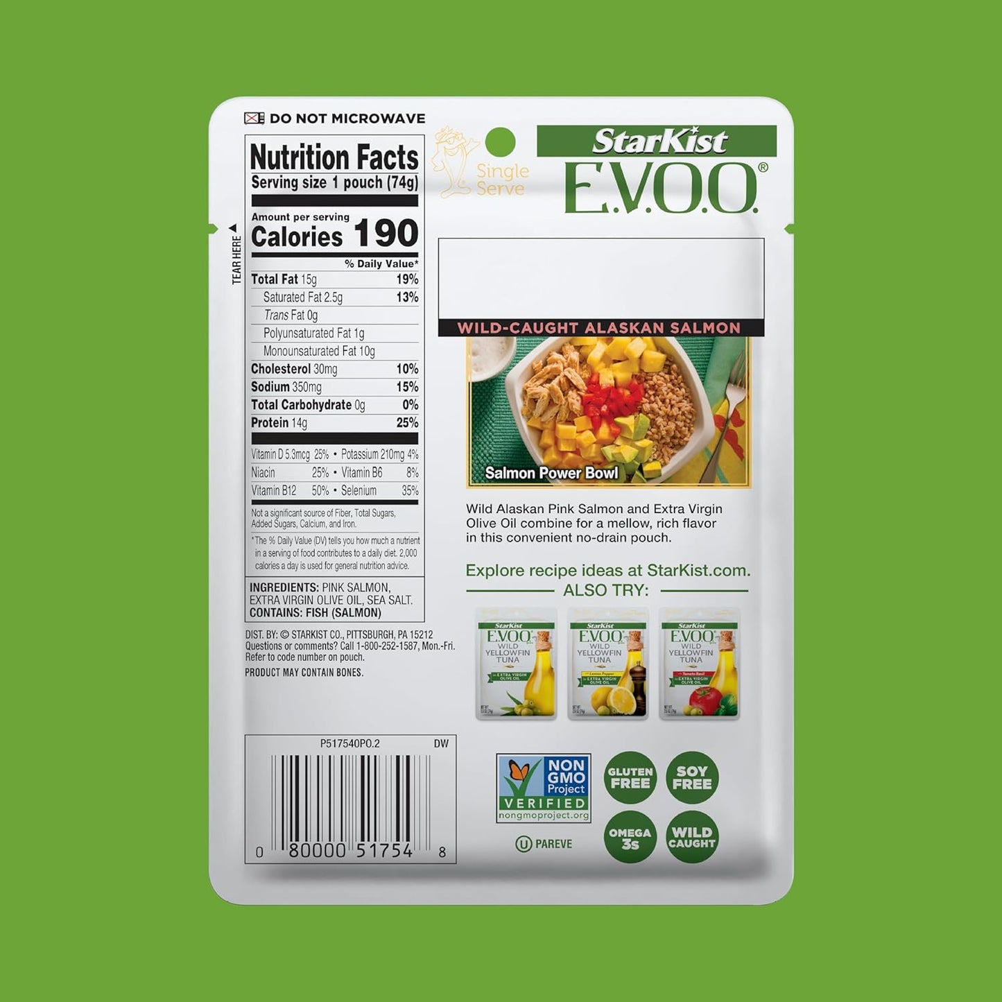 StarKist E.V.O.O. Wild-Caught Pink Salmon, 2.6 Oz, Pack of 12, Flavor- Extra Virgin Olive Oil, Size- 2.6 Ounce (Pack of 12)