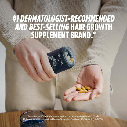 Nutrafol Men's Hair Growth Supplements, Clinically Tested for Visibly Thicker Hair and Scalp Coverage..