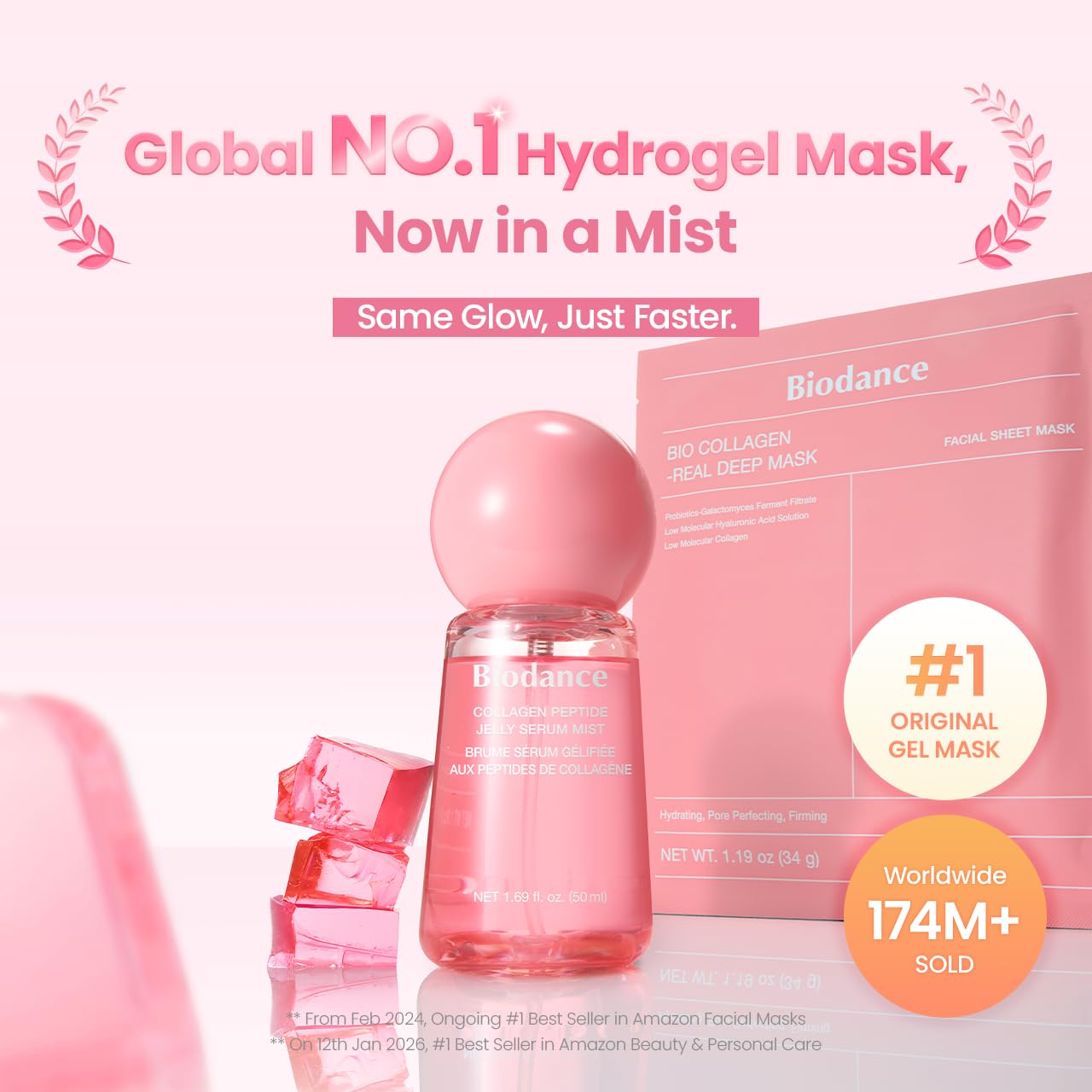 BIODANCE Collagen Peptides Jelly Serum Mist, Hydrating Face Mist, Plumping, Anti-Aging Face Spray..